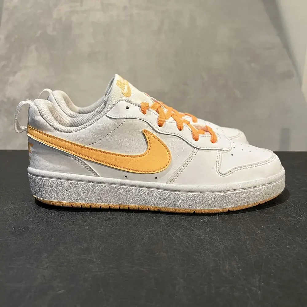 Nike Court Borough Low Recraft Shoes Youth Size 6Y White Orange Gum DV5456-119